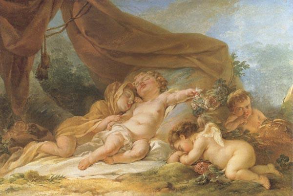 Nicolas-rene jollain Sleeping Cupid Sweden oil painting art
